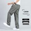 Men's Loose Fit Cotton Casual Pants with Multiple Pockets - Plus Size, Straight Leg, Ideal for Spring/Summer.