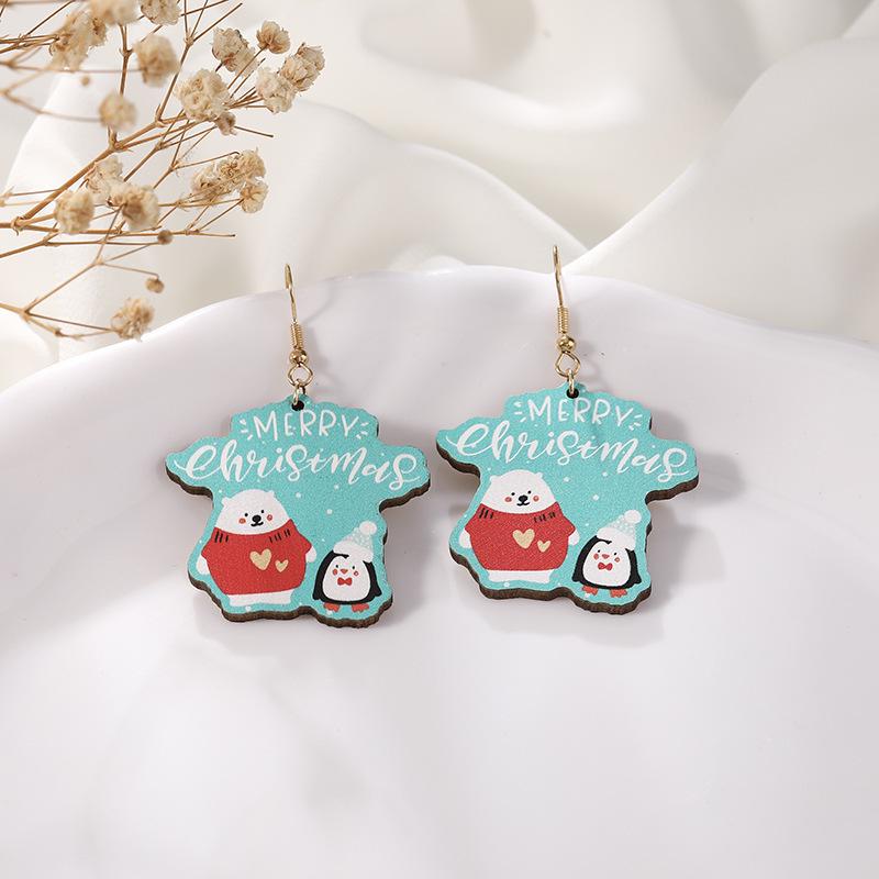 High-End Reindeer Candy Christmas Earrings for Women: Cute Cartoon Holiday Jewelry