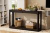 140cm Long, Curved Side Table with Storage, a Two-Tier Storage Table for Behind the Sofa, the Entrance Area, the Hallway and the Foyer. Black