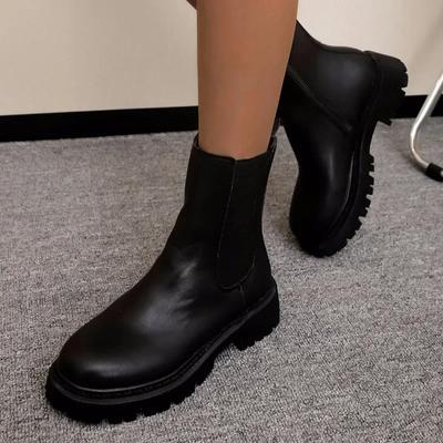 Fashion Ladies Shoes On Sale 2024 New Plus Size Ankle Women's Boots Classics Modern Boots Women Round Toe Side Zip Med Heel Shoes Women