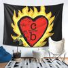 Clothes Over Bros Heart Logo Tapestry Wall Hanging Aesthetic Home Decoration Tapestries for Dorm Room