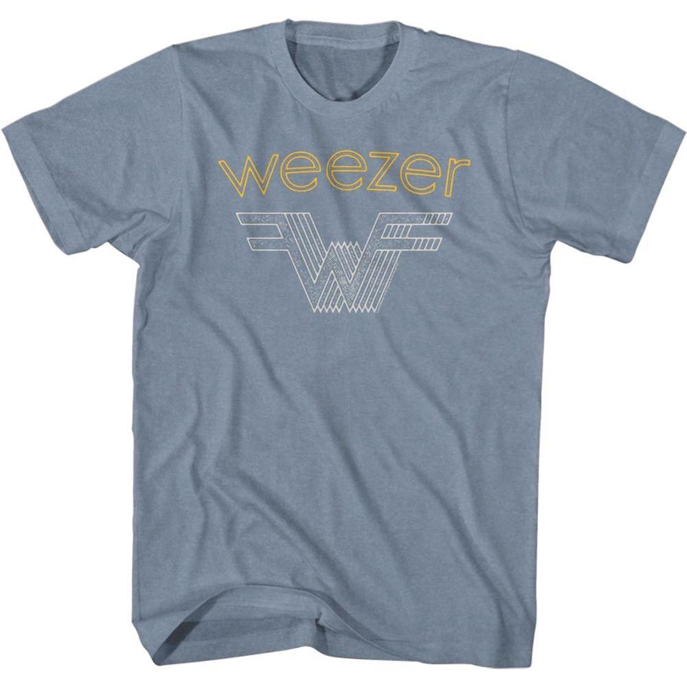 Weezer Stacked Weezer Indigo Heather Alternative Rock Music Band Shirt