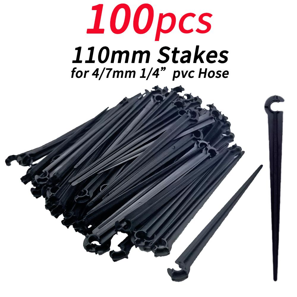 50-200PCS Durable 1/4'' C-type Hook Fixed Stem Support Holder Stakes for 4/7mm Hose Flowerpot Drip Irrigation Fitting Greenhouse