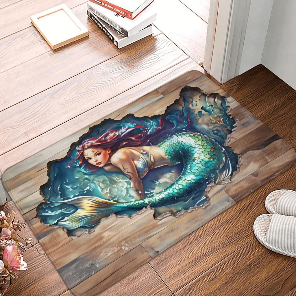 3D Optical Illusion Bear Doormat Non-Slip Bath Kitchen Mat Living Room Floor Door Entrance Carpet Rug