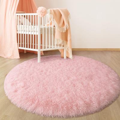 Tappeto Rotondo Nordico in Seta Coperta da Letto per Camera da Letto Salotto Morbido Cuscino Peluche Decorazione per la Casa Sedia da Computer Tappeto Antiscivolo
