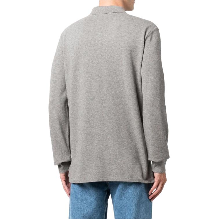 Polo Ralph Lauren SS23 Solid Logo Embroidered Long Sleeve Polo Shirt Men Tops Gray 710680790-077