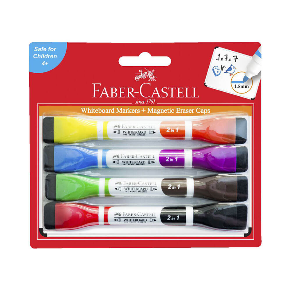 Faber-Castell Whiteboard-Marker mit magnetischen Kappen mit Radierer