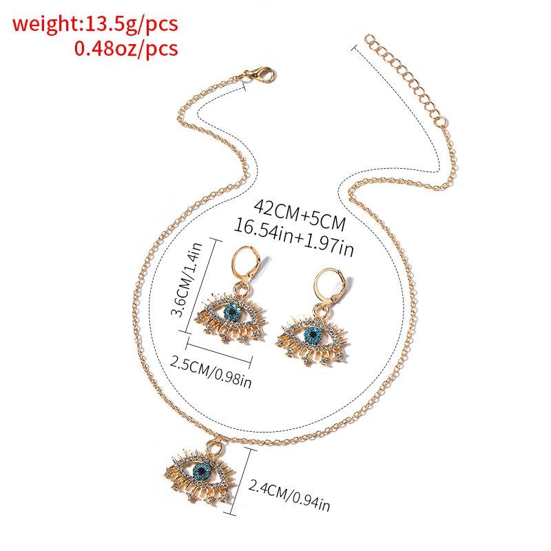 Set Colier Cercei Ochiul Diavolului Bijuterii Noi din Aliaj Cercei Pandantiv Exagerat Premium Femei