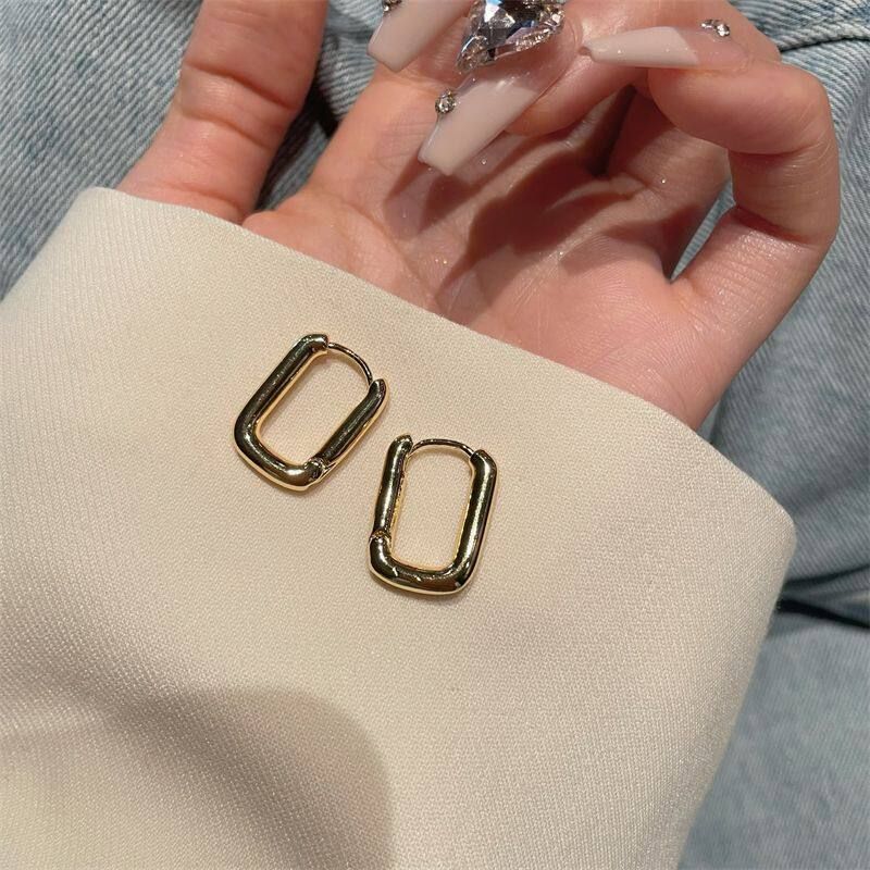 Fashion Retro Metal Geometry Silver Stud Earrings Women's 2023 Earrings Cold Wind Fancy Graceful Earrings