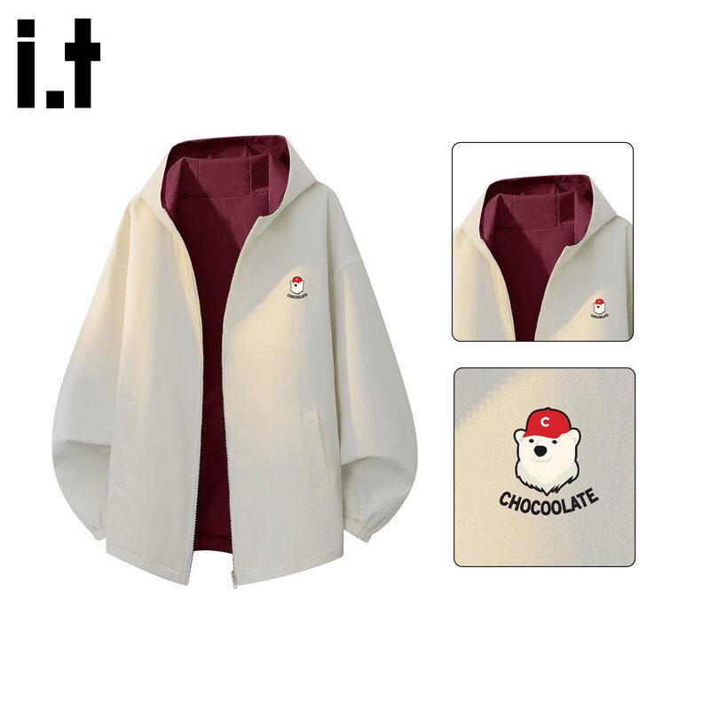 CHOCOOLATE Men's Contrast Hooded Print Jacket