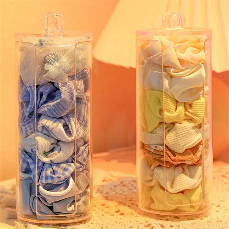 

Прозрачный акриловый органайзер для резинок для волос, Держатель для резинок для волос с крышкой, Органайзер для демонстрации резинок и повязок на голову, Аксессуары для столешницы