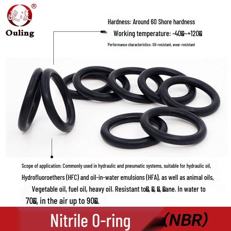 Oil-Resistant Nitrile Rubber O-Ring, Inner Diameter: 43.7/45/46.2/47.5/48.7/50mm X 5.3mm.