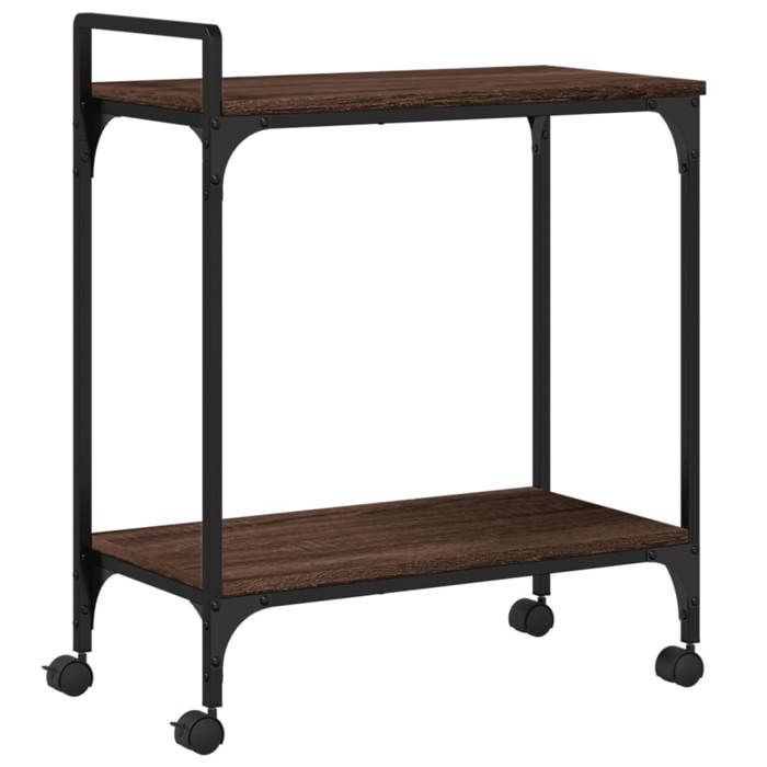 VidaXL Kitchen Trolley, Shelf with Wheels, Service Cart, Indoor Living Room Bathroom Storage Furniture, Oak 842370