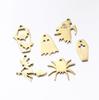 3PCs Stainless Steel Halloween Charms Ghost Bat Spider Witch Tombstone Metal Pendants For Diy Jewelry Making Finding Accessories