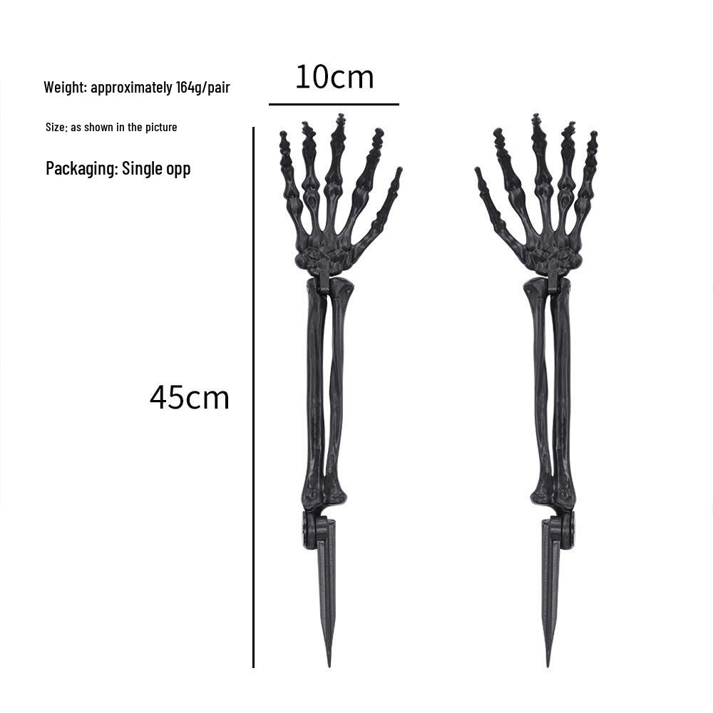 Halloween Skull & Skeleton Stake Set: 3-Piece Hand Bones & Head Decoration for Festive Props