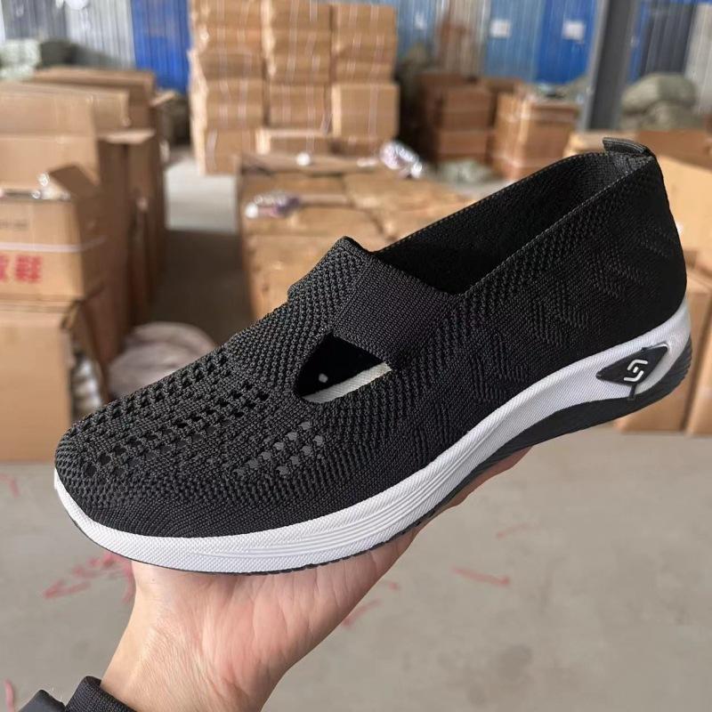 Summer cloth shoes women's soft sole breathable mother shoes casual mesh single shoes