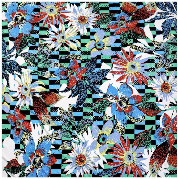 Luxury Brand Silk Scarf Multicolor Sunflower Scarf New Design Print Kerchief Women Neck Shawl Wraps Echarpe 130cm