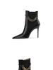 2025 Trendy Women's Genuine Leather Stiletto Ankle Boots with Velvet Lining