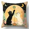 Tarot Cat Decorative Pillowcase, Ultra-soft Polyester Material Living Room Sofa Backrest Car Pillowcase Home Decoration