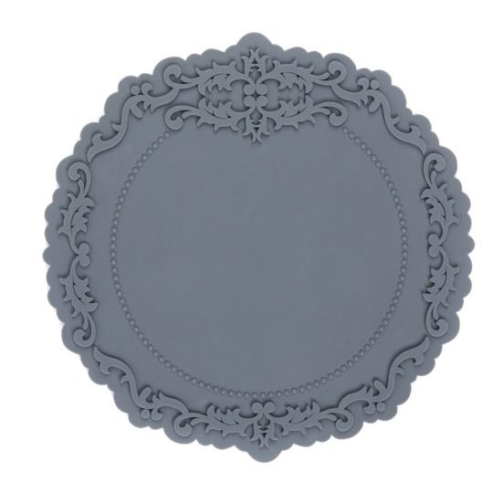 Silicone Placemat Nordic Vintage Lace Pattern Table Mats Heat Resistant Trivet for Hot Dishes Non-Slip Coaster for Kitchen Table