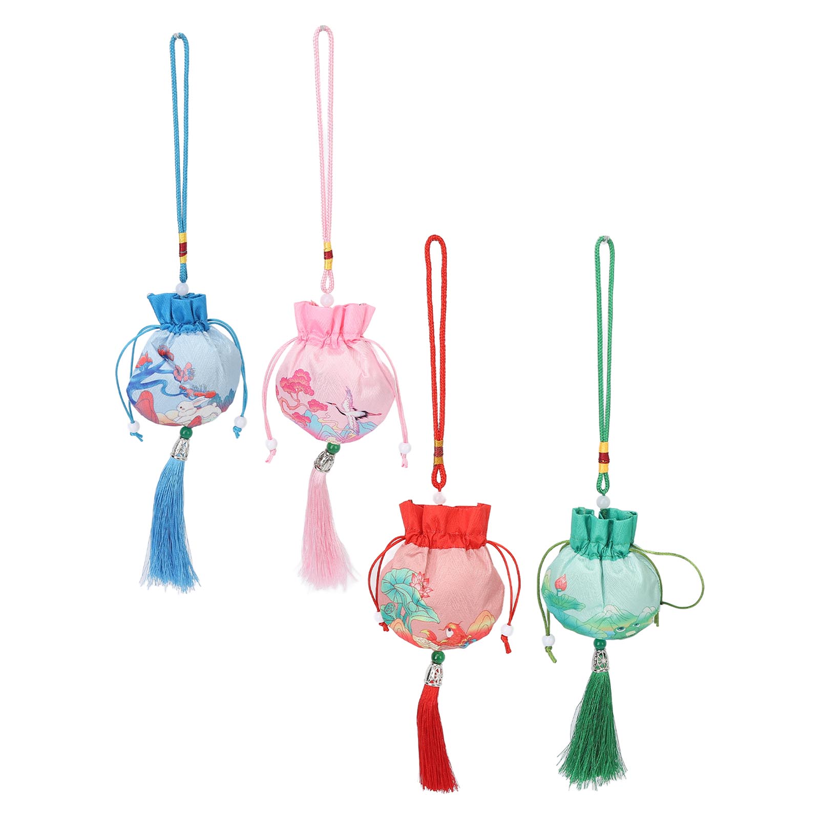 

4pcs Wormwood Fragrance Bag Chinese Style Reduce Stress Aromatherapy Bag for Wardrobe Car