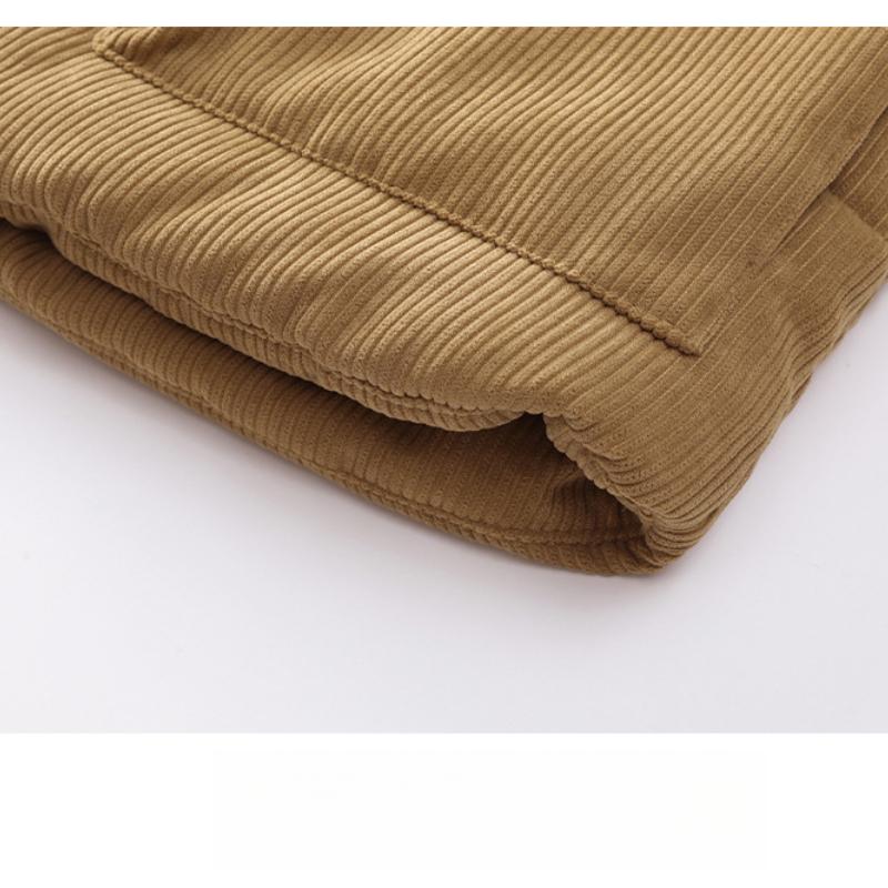 Men's Corduroy Vest with Fleece Lining, Thickened Vest, Plus Size Stand Collar, Multi-Pocket Workwear, Down Cotton Vest, Trendy