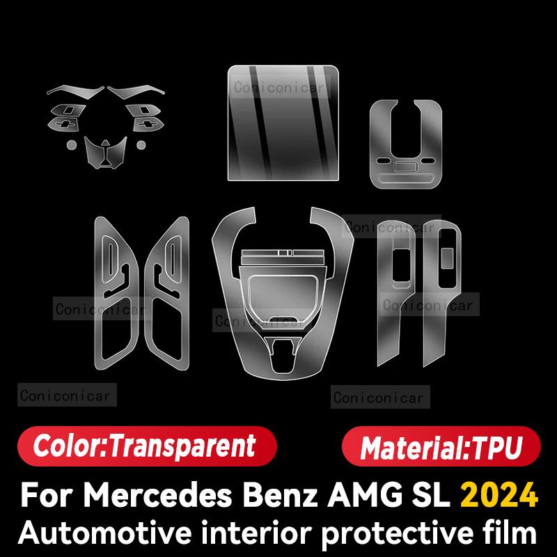 Per Mercedes Benz AMG SL 2024 Schermo Console Centrale Interno Auto Pellicola Protettiva Antigraffio Adesivo Riparatore Accessori