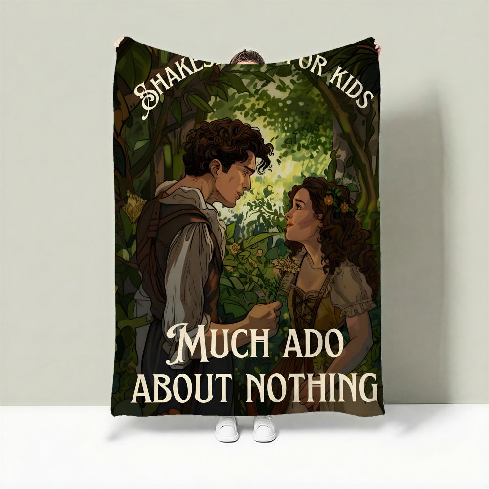 Drama M-Much Ado About Nothing Throw Lightweight 240g Flannel Blanket Soft Skin-friendly for Summer Cooling 75cmx90cm