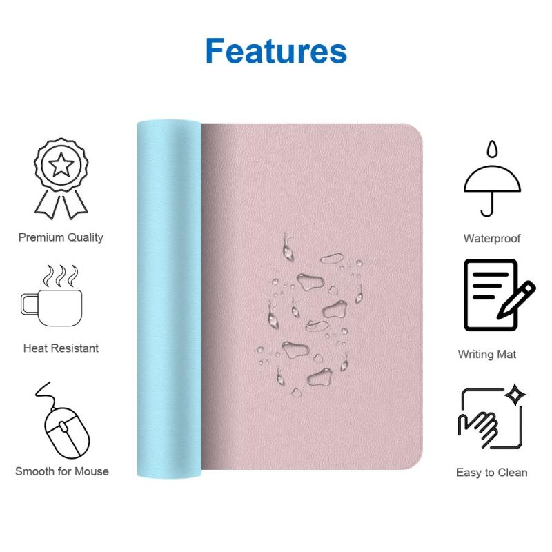80x40CM Desk Mat Office Desktop Computer Mouse Pad 6 Color PU Leather Waterproof Notebook Mouse Pads Double-side Table Mat