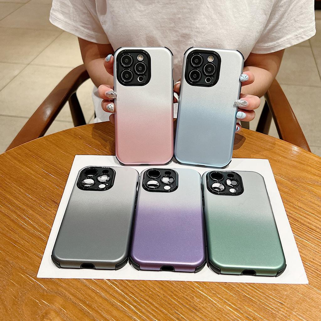 Advanced simple paint gradual change color for iPhone14Pro max iPhone 15 case 13/12 two-in-one