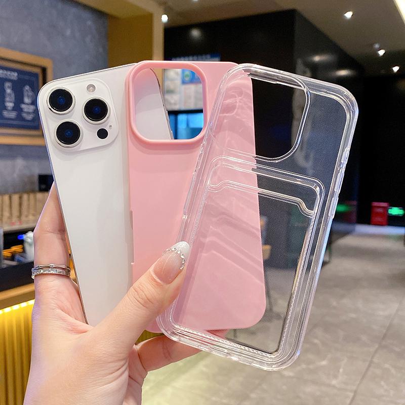 3 In 1 Card Photo Package Phone Case For For Iphone 17 Air 16 1 13 13 12 11 Pro Max Wallet Holder Transparent Shockproof Back Cover