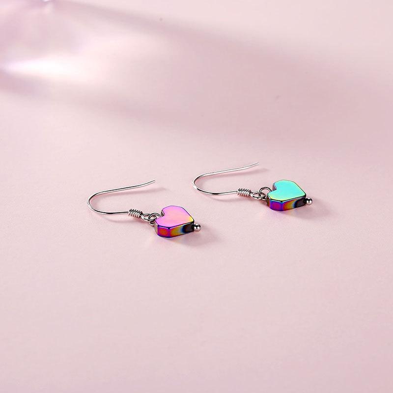 Love Pendant Ear Hook Laser Love Temperament Earrings Sweet and Cool New Style