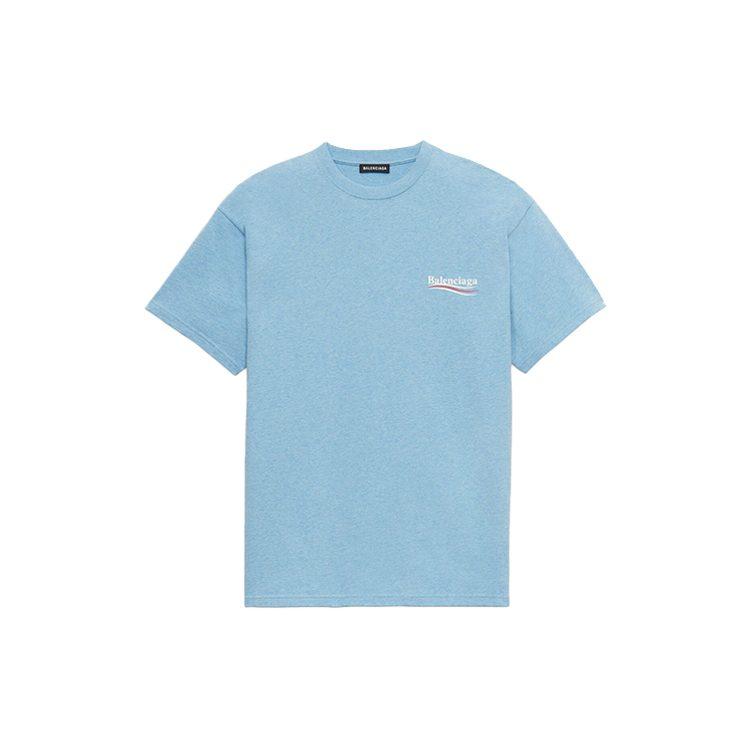 Balenciaga SS20 T Shirt Regular Fit Men's Carolina Blue 570803TBV425840