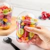 Clear Plastic Dessert Cups with Lids  Sporks Ideal for Ice Cream Mousse Fruit Salad Picnics Parties and Cake Decorating Tools