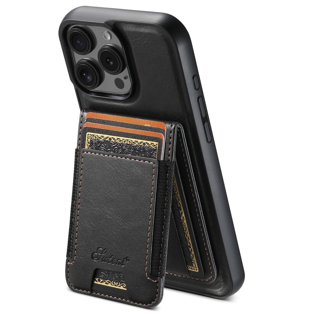 SUTENI H17 For iPhone 16 Pro Case Compatible with MagSafe Card Holder Kickstand Phone Cover