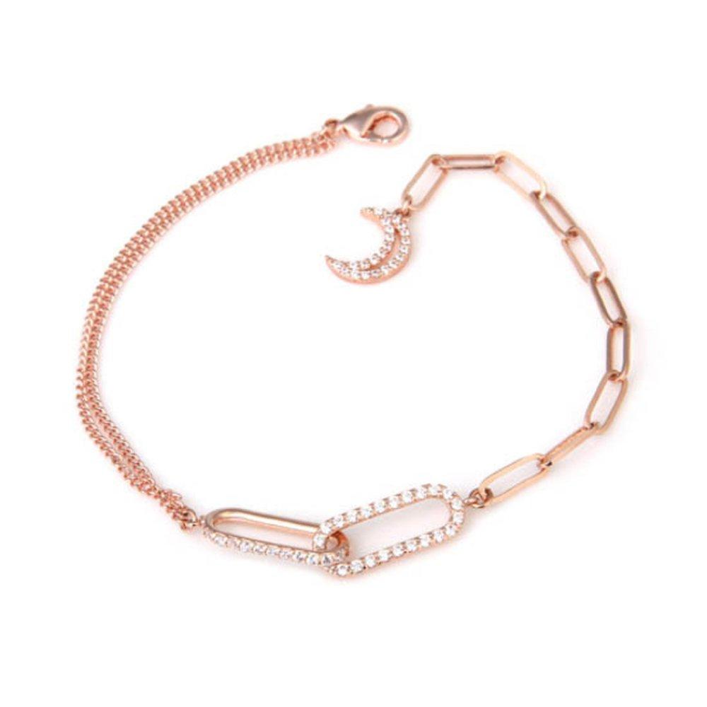 Selina 14Kgp Rose Gold Double Chain Bracelet Jr173