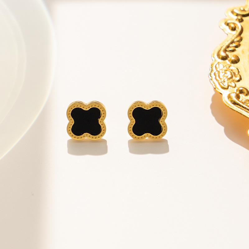 Clover Titanium Steel Stud Earrings for Women - Summer 2023 Trendy Design