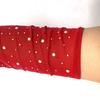 Rhinestones Decors Long Sheer Gloves Breathable Polyester Arm Sleeves For Bridal Show Proms Night Event Accessories