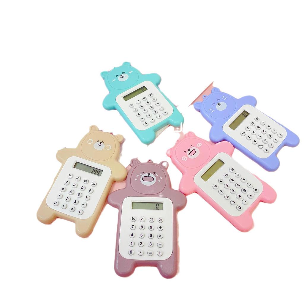 Adorable Bear Student Calculator - Portable Mini Office & Learning Supplies, Ideal for Small Gifts & Rewards.