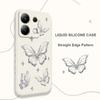 Silver Butterfly Phone Case For Xiaomi Redmi Note 14 13 12 12S 11 11S 10 10S 9 9S Pro Plus 4G 5G Liquid Silicone Cover