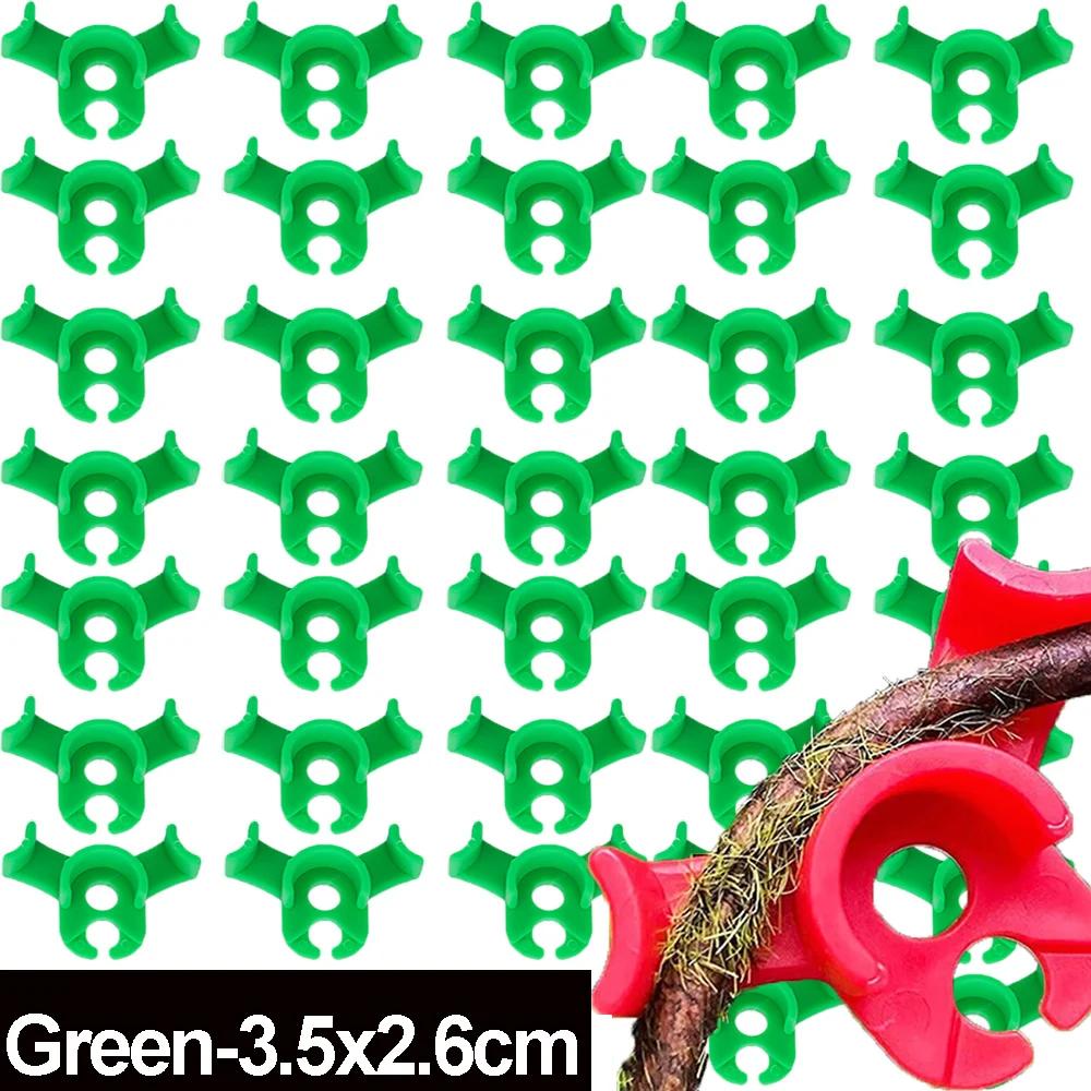 

10/100PCS Plant Bending Support Clip Vine Flower Stem Low Pressure Training Device Reusable Plant Growth Fix Tool Garden Supply 10PCS зелёный