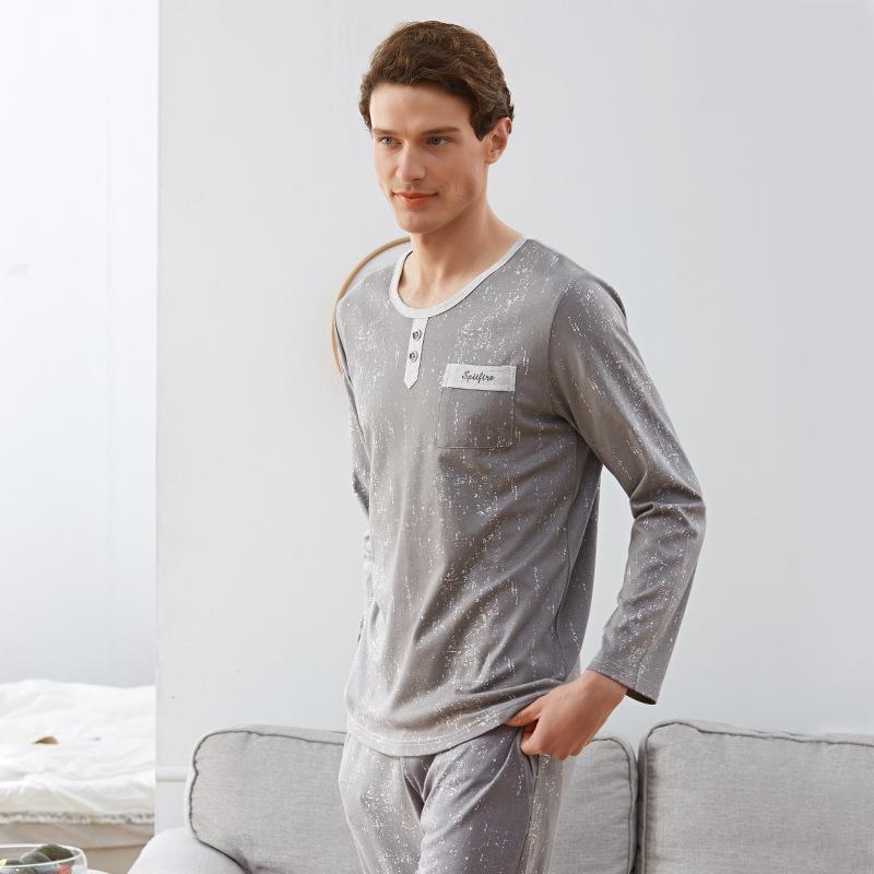 Buy Men's Pajamas Sets Cotton Gauze Thin Soft Sleepwear Leisure Wear Homewear at affordable