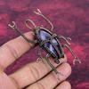 Chevron Amethyst Pendant Beetle Pendant Copper Wire Wrapped Gemstone Jewelry