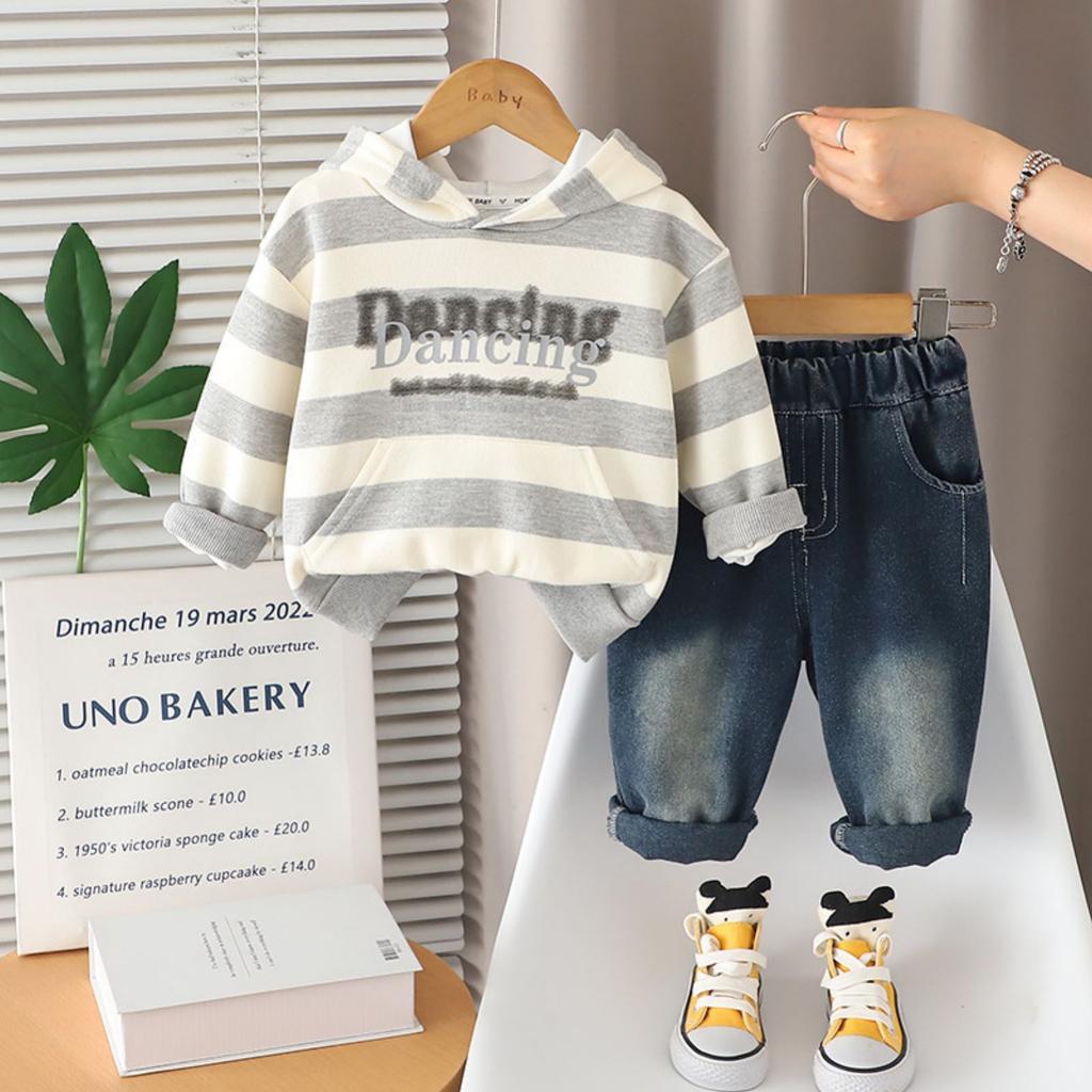 Παιδικό Καθημερινό Σετ Μακρυμάνικης Μπλούζας και Παντελονιού, Άνετα Καθημερινά Ρούχα