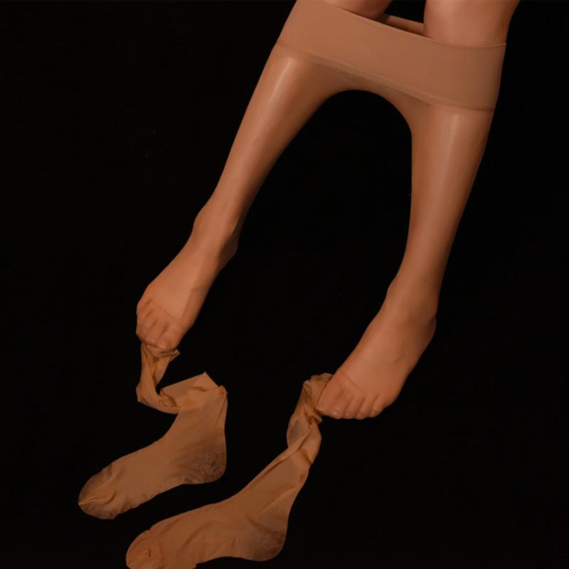 Öliger Glanz Strumpfhose für Damen Nylon Elastisch Nahtlos Strumpfhose Sexy Damen Lange Socken Glatt Ultra Dünne Leggings