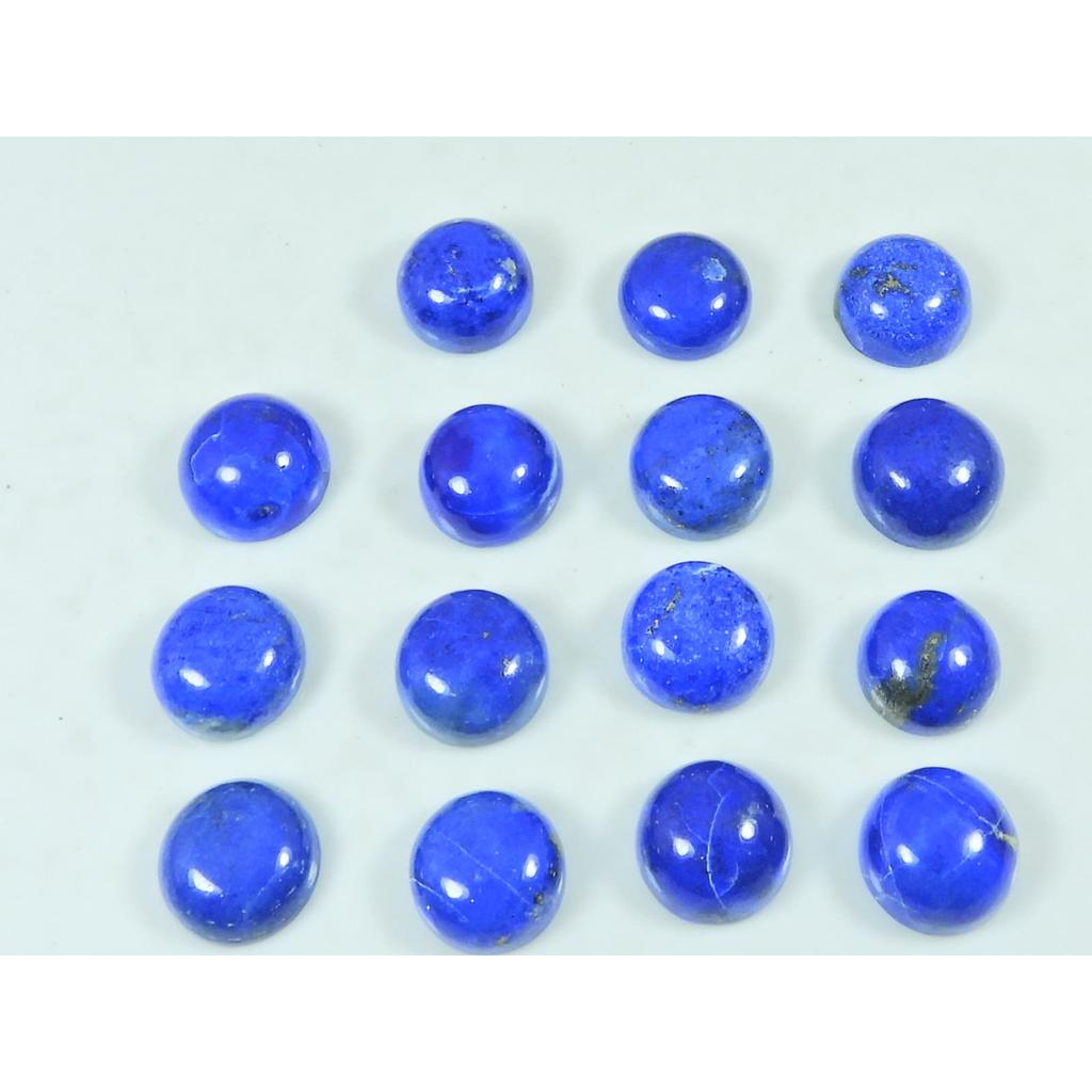 10X10MM Natural Lapis Lazuli Round Cabochon Loose Gemstone 15Pcs Lot 70Cts. C-3761
