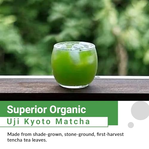 Matcha Moon Kyoto Uji Matcha Organic Cultivated Pesticide-Free Additive-Free Powder Organic Ceremonial Grade Japanese Matcha 30g