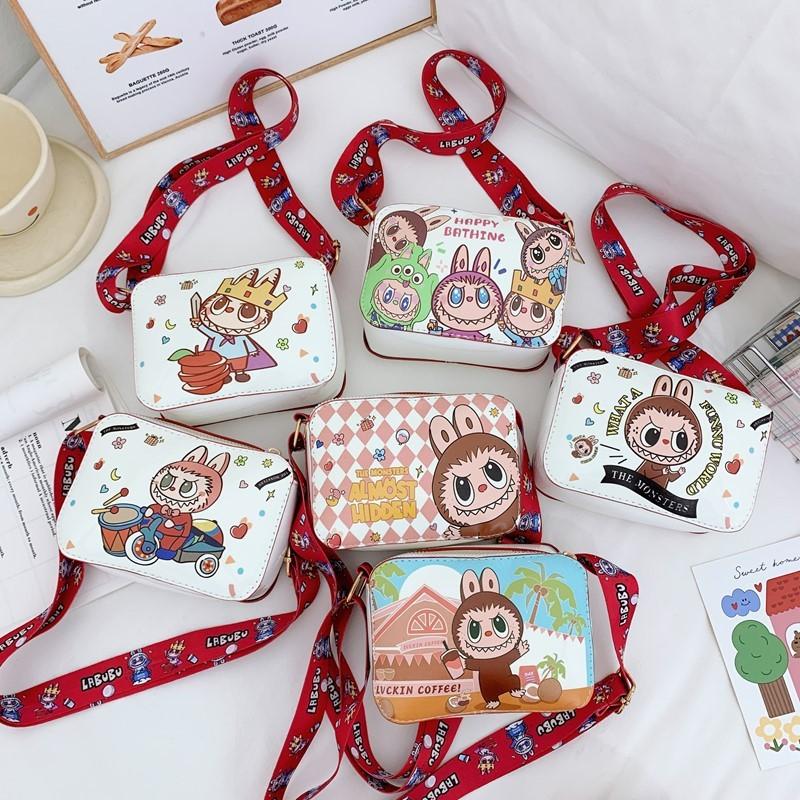 Kreslená dětská peněženka Labubu z voděodolného PU materiálu pro děti a batolata do školky