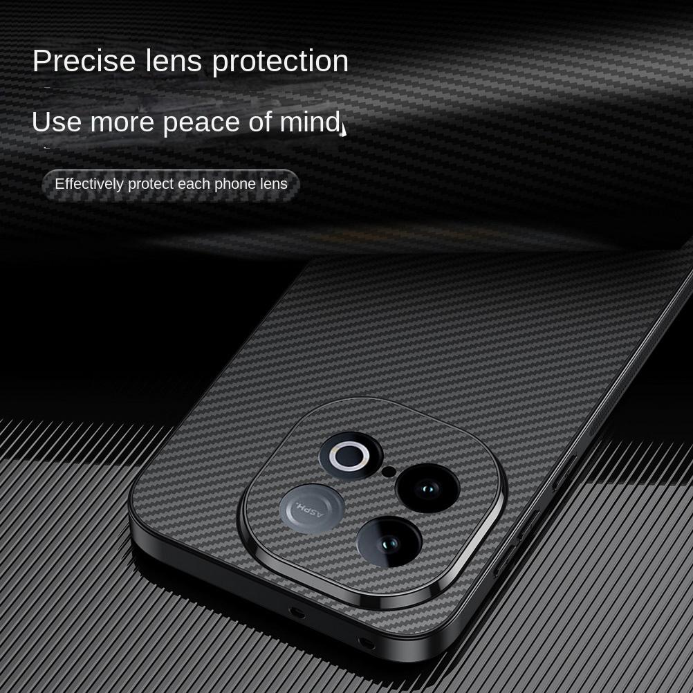 Kohlefaser Anti-Drop Textur Mikro Matt Zarte Haptik Hülle Für IQOO Z10 Turbo Pro Z9 IQOO Neo 10 9 8 7 IQOO 13 12 Pro Abdeckung