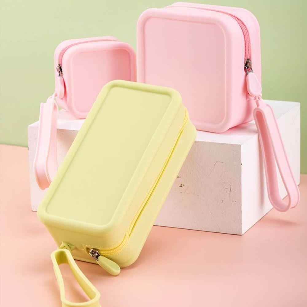 Coin Purse Multifunction Storage Bag Rectangle Small Item Bag Casual Silicone Cosmetic Bag  Men